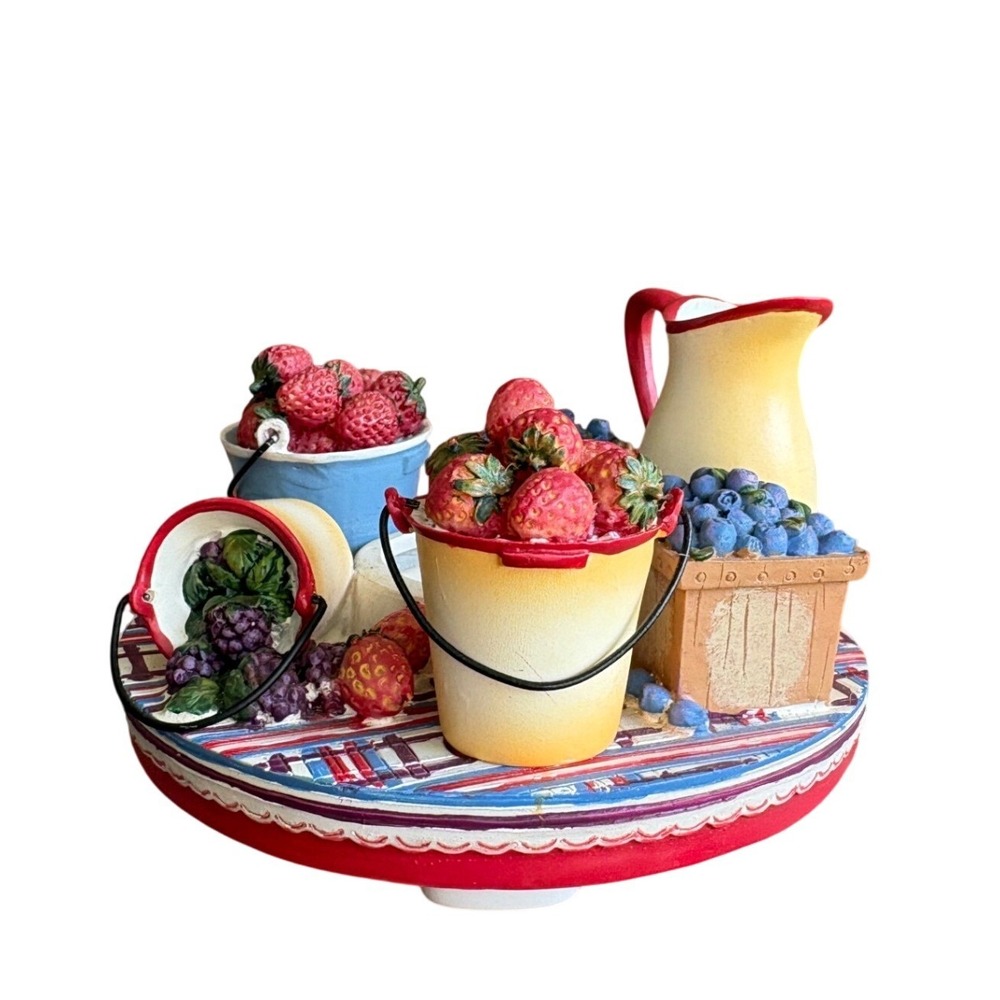 Vintage Kathy Hatch Fruit Berry Jar Candle Topper‎ Capper Old Virginia Candle Co